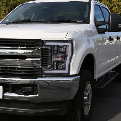 2017-2019 Ford F-250 F-350 F-450 F-550 LED C-Bar Projector Headlights Black