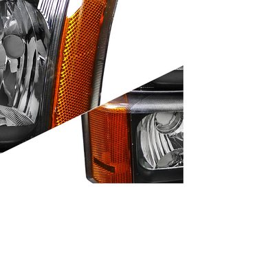 2002-2006 Chevy Avalanche/ Silverado Factory Headlights Bumper Lights Black