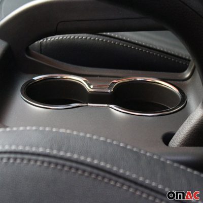 2011-2016 Kia Sportage Cup Holder Frame Inner Molding Trim Silver Stainless Steel 1Pc