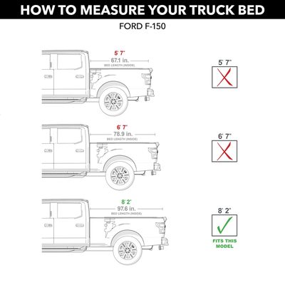 Fits 2015-2020 Ford F150, 8' Bed (GXT-61314)