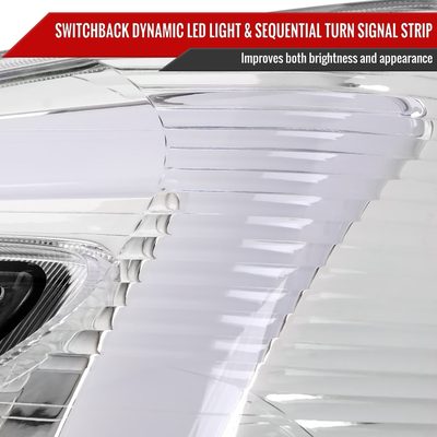 2005-2009 Chevy Equinox Factory Headlights LED Bar Turn Signal Chrome