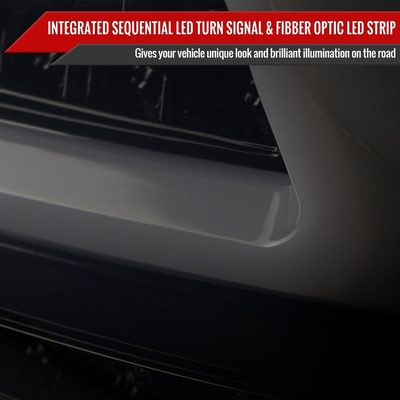 2015-2021 Subaru WRX Sequential White Bar LED Tail Lights Glossy Black/Smoke