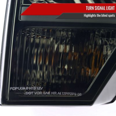 2009-2014 Ford F-150 LED Strip Projector Headlights Chrome/Smoke Lens