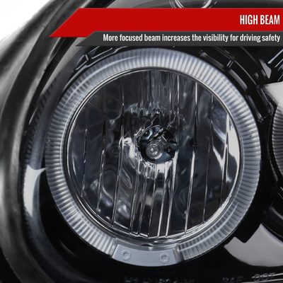 2000-2002 Dodge Plymouth Neon Dual Halo Projector Headlights Black/Smoke