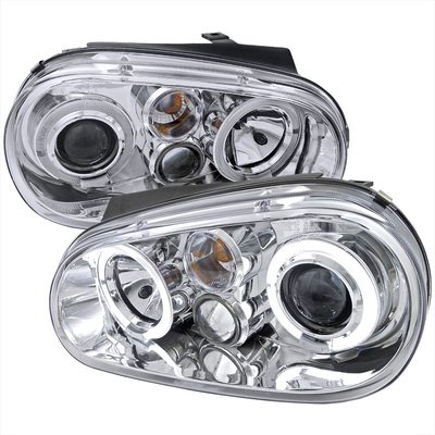 1999-2006 VW Golf Mk4 GTI/R32 Cabrio Dual Halo Projector Headlights Chrome