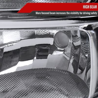 2007-2014 GMC Sierra Factory Style Headlights Clear Reflector Chrome/Clear