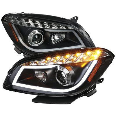 2008-2012 Chevy Malibu LS LT LTZ Hybrid LED Headlights LED Signal Lights Black