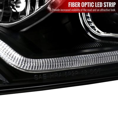 2012-2014 Ford Focus LED Bar Projector Headlights LED Turn Signal Lights Black