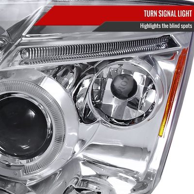 2007-2012 Dodge Caliber Dual Halo Projector Headlights Chrome/Clear Lens