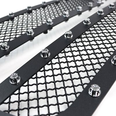 2003-2006 Chevy Silverado/Avalanche Rivet Black Steel 2PC Mesh Grille Insert