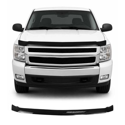 2007-2013 Chevrolet Silverado 1500 Front Bug Shield Hood Deflector 1 Pc Smoke Stick Install