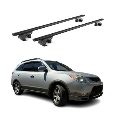 2007-2012 Hyundai Veracruz Roof Rack Cross Bars Black Luggage Carrier 2 Pcs