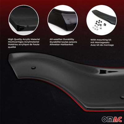 2015-2026 Ford Transit Windshield Sun Visor & Bug Shield Hood Deflector Kit 2Pcs Smoke
