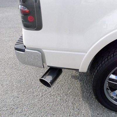 Universal 5" Inlet/8" Outlet Chrome Stainless Steel Bolt-On Angled Exhaust Tip