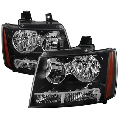 2007-2014 Chevy Avalanche/Tahoe/Suburban Factory Headlights Matt Black/Clear