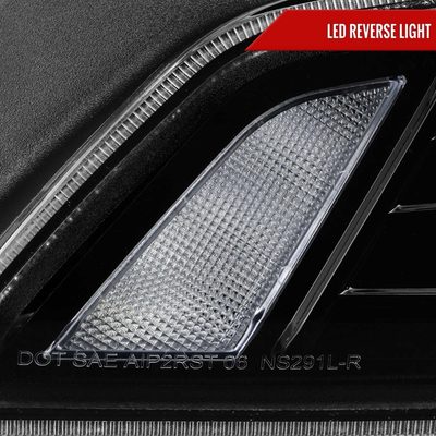 For Infiniti G37 2008-13 / Q60 Coupe 2014-15 LED Tail Lights Sequential Turn Signal Black Housing Clear Lens Switchback