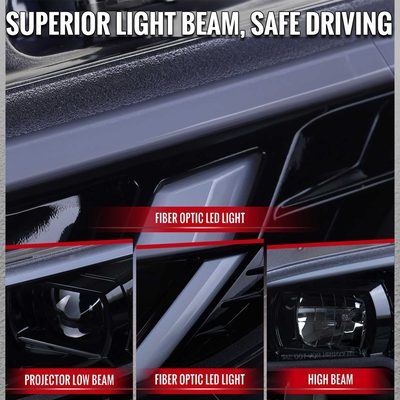 For Honda Civic 2016-2021 Projector Headlights Sequential DRL Glossy Black Housing Smoked Lens