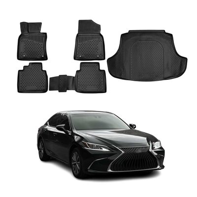 2019-2025 Lexus ES 350 Floor Mats & Cargo Liner Full Set All Weather Black
