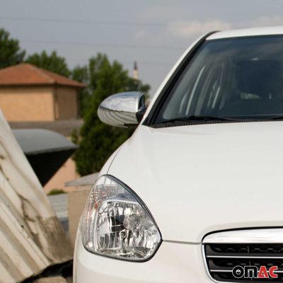 2006-2011 Hyundai Accent 3.gen Sedan Side Mirror Cover Caps Chrome Silver 2 Pcs