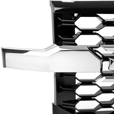 2019-2022 Chevy Silverado 1500 WT Glossy Honeycomb Hood Grille Chrome Trim
