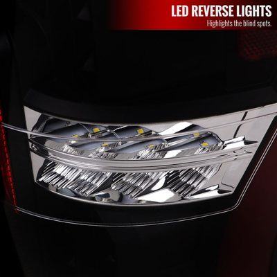 2017-2019 Ford F-250/350/450/550 Red LED Bar Tail Lights Matt Black/Clear