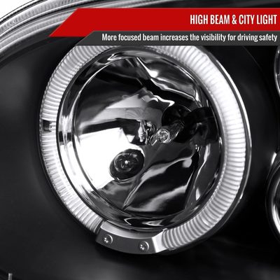1999-2006 VW Golf Mk4 GTI/R32 Cabrio Dual Halo Projector Headlights Matt Black