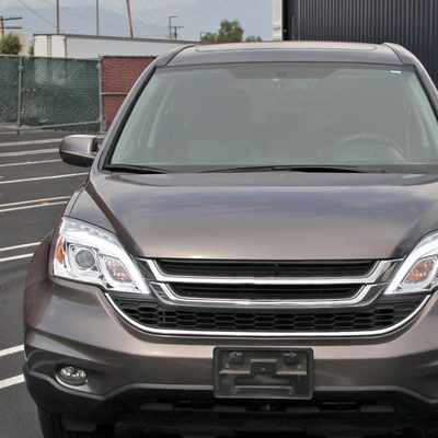 2007-2011 Honda CRV LED Bar Projector Headlights Chrome Housing/Clear Lens