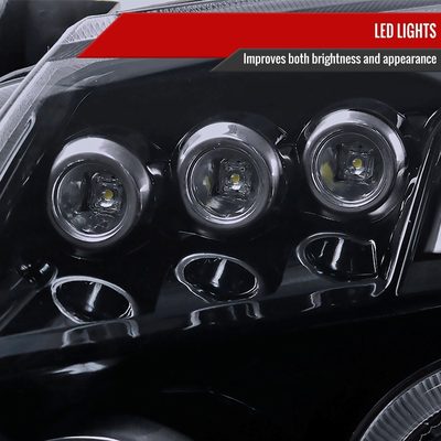 2005-2007 Dodge Magnum Dual Halo Projector Headlights Glossy Black/Smoke Lens