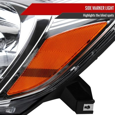 2004-2005 Toyota Sienna Driver Side Factory Headlights Amber Reflector Chrome