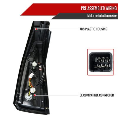 2003-2007 Cadillac CTS LED Tail Lights Glossy Black Housing/Smoke Lens
