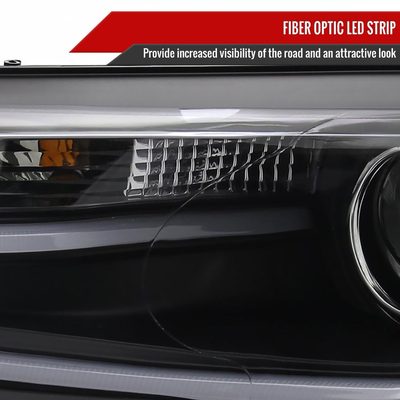 2011-2018 VW Jetta MK6 LED Bar Projector Headlights Matte Black/Clear Lens