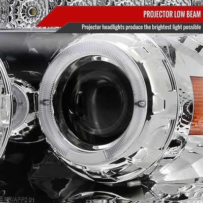 2005-2007 Ford Escape Dual Halo Projector Headlights SMD LED Light Chrome