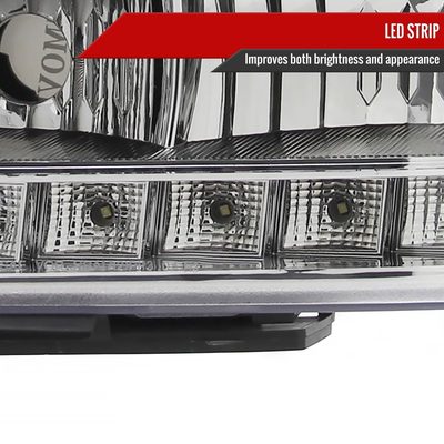 2007-2014 GMC Sierra Dual Halo Projector Headlights Chrome/Clear Lens