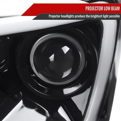 2006-2008 Dodge RAM 1500/ 06-2009 2500 3500 LED Projector Headlights Jet Black