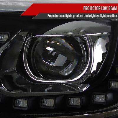 2013-2015 Chevy Malibu Projector Headlights Matte Black Housing/Clear Lens