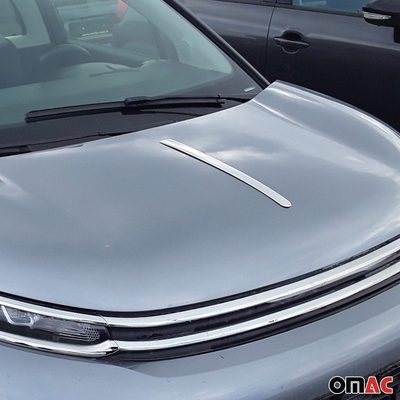 2012-2019 Fiat 500C Front Hood Bonnet Strip Styling Trim Stainless Steel Silver