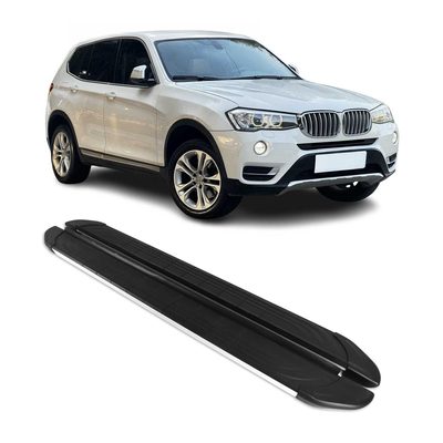 2011-2017 BMW X3 F25 Running Boards Side Steps Silver & Black