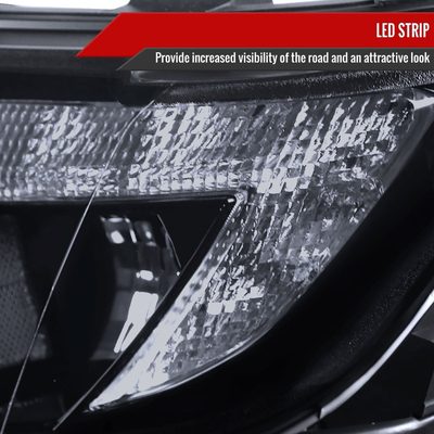 2007-2010 Ford Edge Halo Projector Headlights LED Light Glossy Black/Smoke
