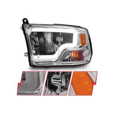 Anzo Black Crystal U-Bar Headlights 111516