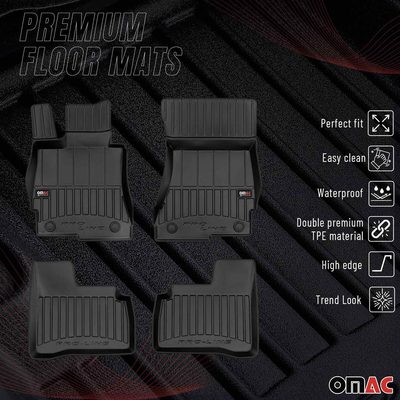 2007-2013 Mercedes S Class W221 SWB Premium Floor Mats Liners Full Set All Weather Heavy Duty Black