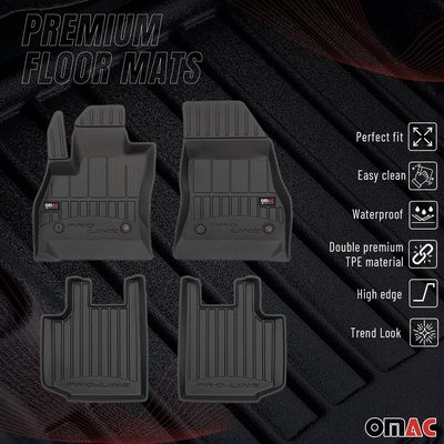2014-2020 Fiat 500L Premium Floor Mats Liners Full Set All Weather Heavy Duty