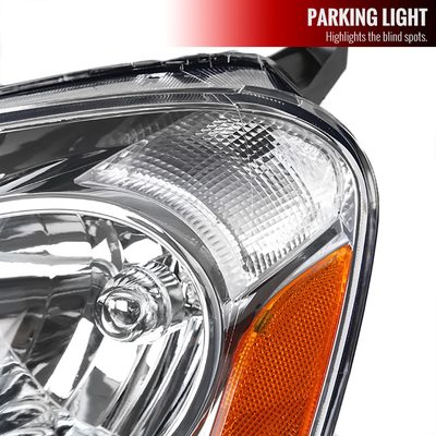 2002-2004 Acura RSX Factory Style Headlights w/ Amber Reflectors Chrome/Clear