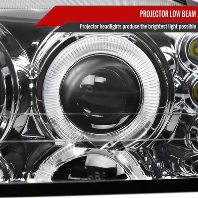 1999-2004 Ford Mustang Dual Halo V2 Projector Headlights Chrome/Clear Lens
