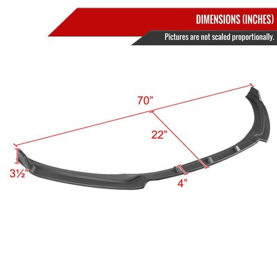2017-2018 Hyundai Elantra Matte Black Polypropylene 3Pcs Bumper Lip