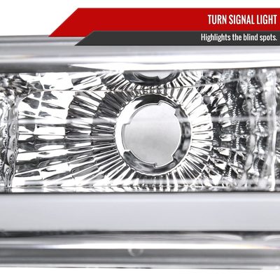 1988-1998 Chevy/GMC C10 C/K LED Strip Bumper Corner Signal Lights Chrome/Clear