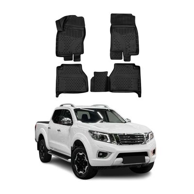 2016-2020 Nissan NP300 Navara Floor Mats Liners Full Set All Weather Black