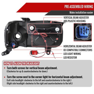 2005-2007 Ford Escape Dual Halo Projector Headlights SMD LED Light Black/Smoke