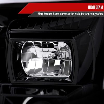 2007-2014 GMC Yukon/XL 1500/XL 2500 LED Signal Projector Headlights Jet Black