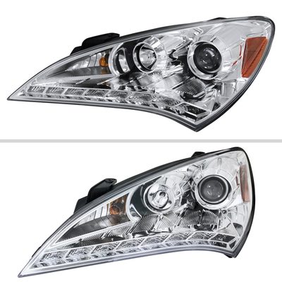 2010-2012 Hyundai Genesis Coupe Projector Headlights SMD LED Light Chrome