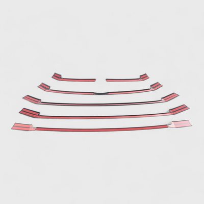 2017-2019 Toyota Highlander Grille Overlay Gloss Black 6Pcs ABS Plastic